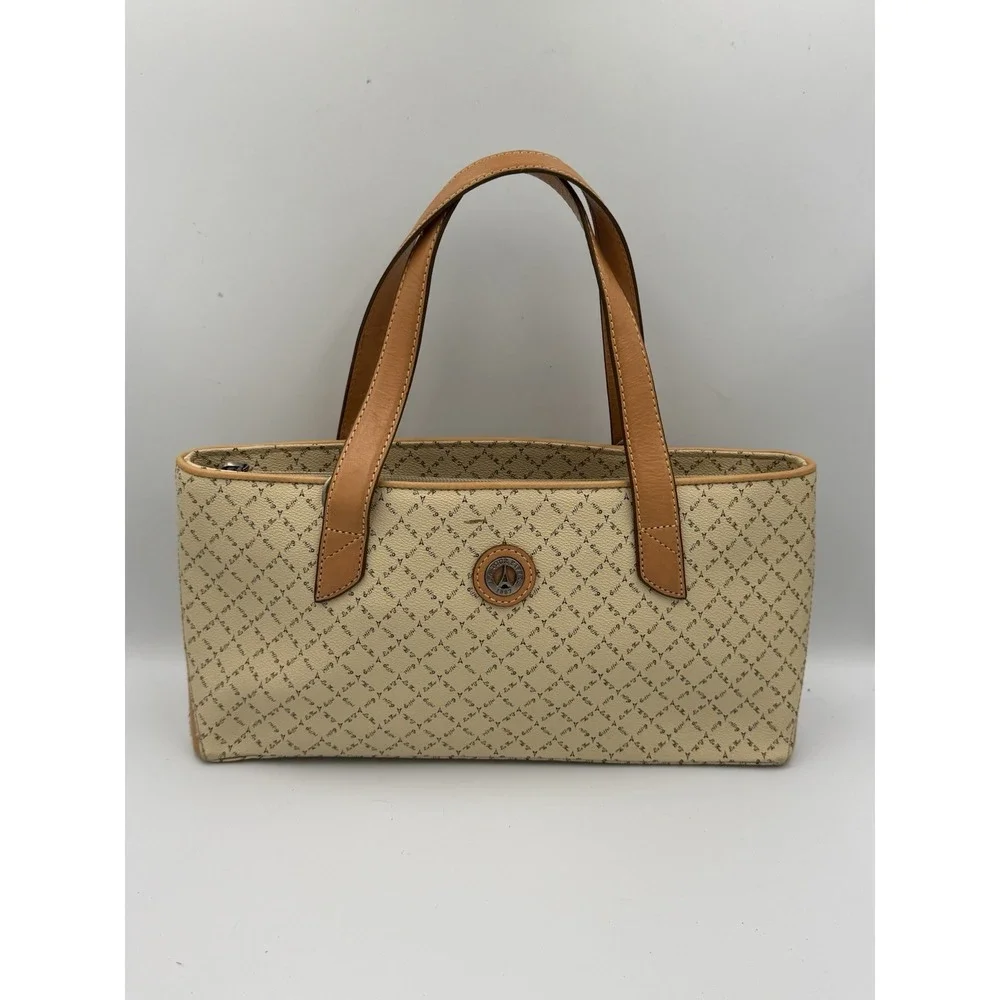 La Tour Eiffel Paris Monogram Satchel Crossbody Bag Beige Matching Wallet Set